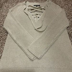 Cozy lace up front sweater!